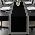 thumbnail image 1 of Black Table Runner 72 Inches Long, Modern Geometric Abstract Art Aesthetics Kitchen Coffee Dining Table Decoration for Home Party Birthday Wedding Home Decor 14x72 Inches, 1 of 8