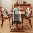 thumbnail image 1 of Black Table Runner with Tassels - Bohemian Style Dining Table Decor, 86 Inch Long, Machine Washable, for Wedding, Party, Living Room‌, 1 of 6