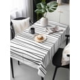 thumbnail image 1 of Black Tablecloth Rectangle Table Cloths 54x108, Waterproof Tablecloth Outdoor Table Cloth, Abstract Lines Gradient Minimalist Modern Texture Washable Table Cover for Kitchen Dinning Party, 1 of 8