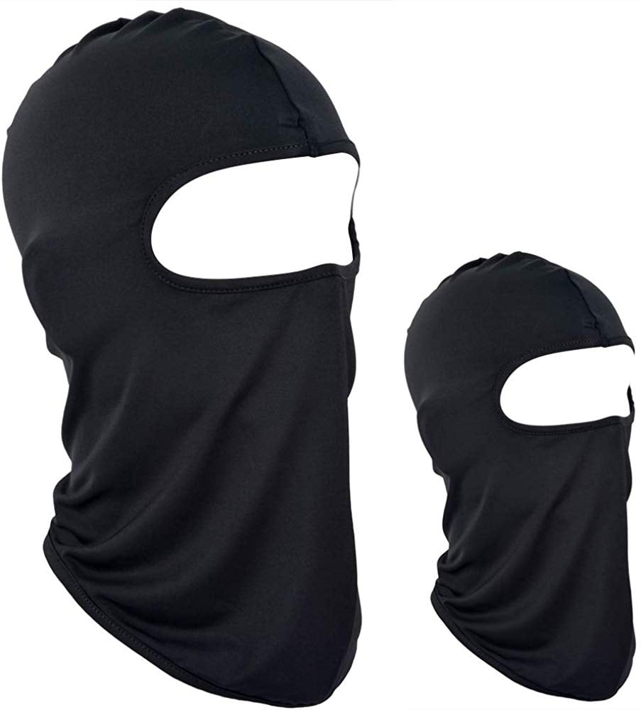 Black Tactical Balaclava Face Mask Hood，2Pack for Neck Gaiter