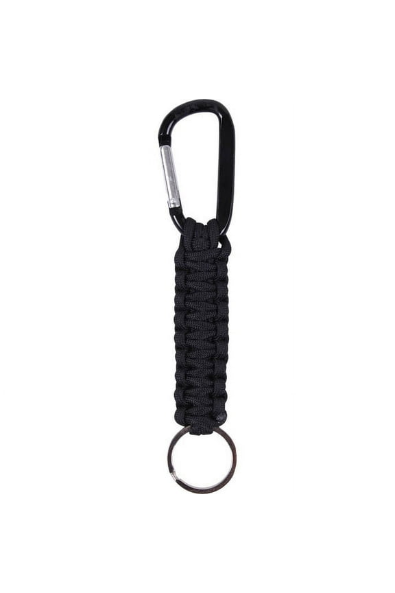 Black - Tactical Survival Paracord Carabiner Key Chain