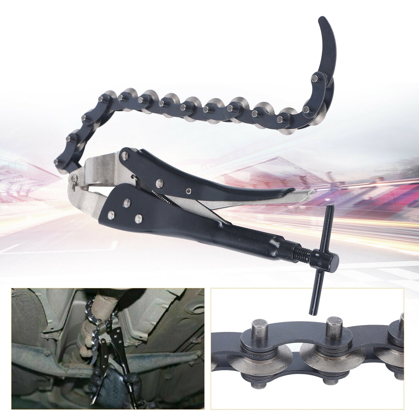 Black Tailpipe Cutter, Exhaust Pipe Cutter Chain Tool Works, Exhaust
