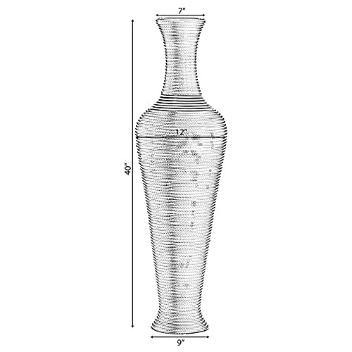 Black Tall Decorative Floor Vase, Modern Unique Vase, 40InchTall Vase