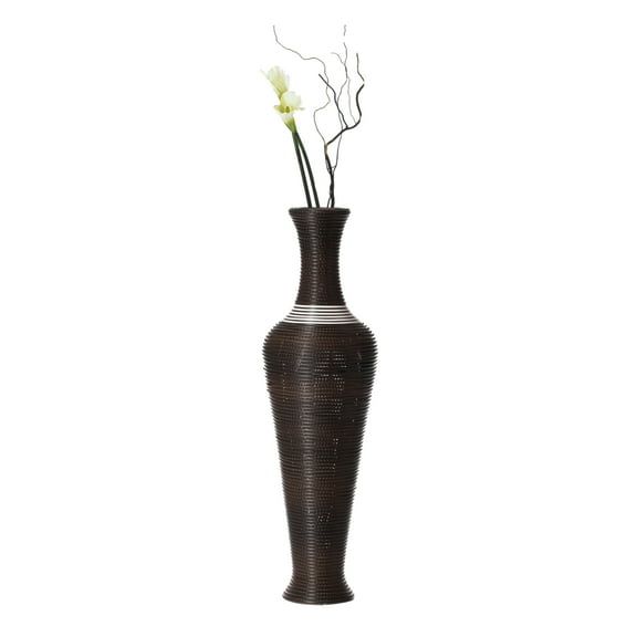 Black Tall Decorative Floor Vase, Modern Unique Vase, 40-Inch-Tall Vase, Freestanding PVC Large Floor Vase, Large Flower