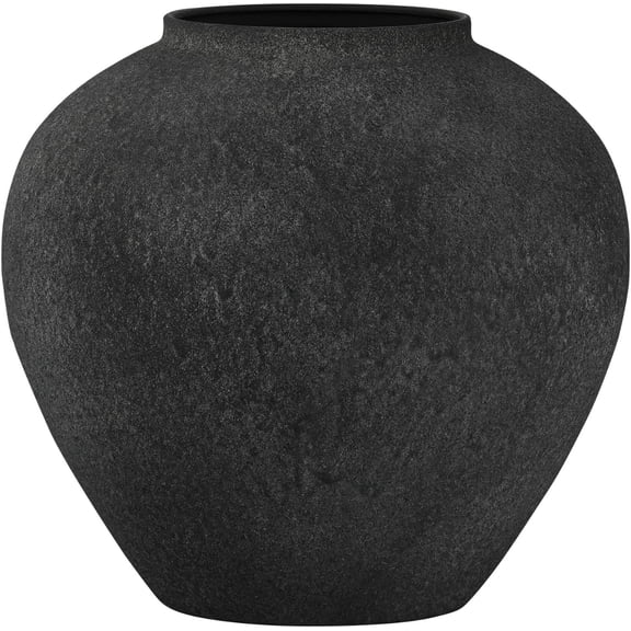 Black Tall Metal Floor Vase, Large Rustic Decorative Standing Vase, Shatter Resistant Flower Holder for Pampas Grass Living Room Home Decor