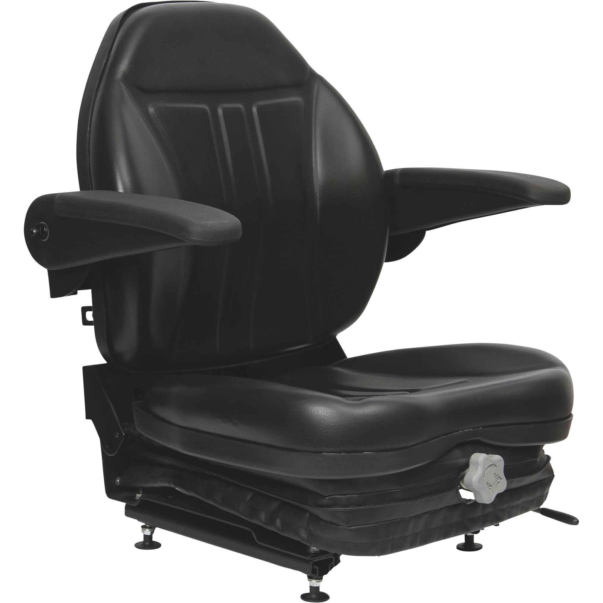Black Talon High-Back Suspension Seat with Folding Armrests, Black, Model# 36O0OBK02UN