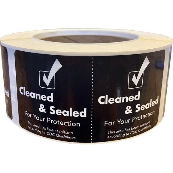 Black Tamper Seals - Cleaned & Sealed Labels With Slits | 2 x 4" Inch | 500 Pack
