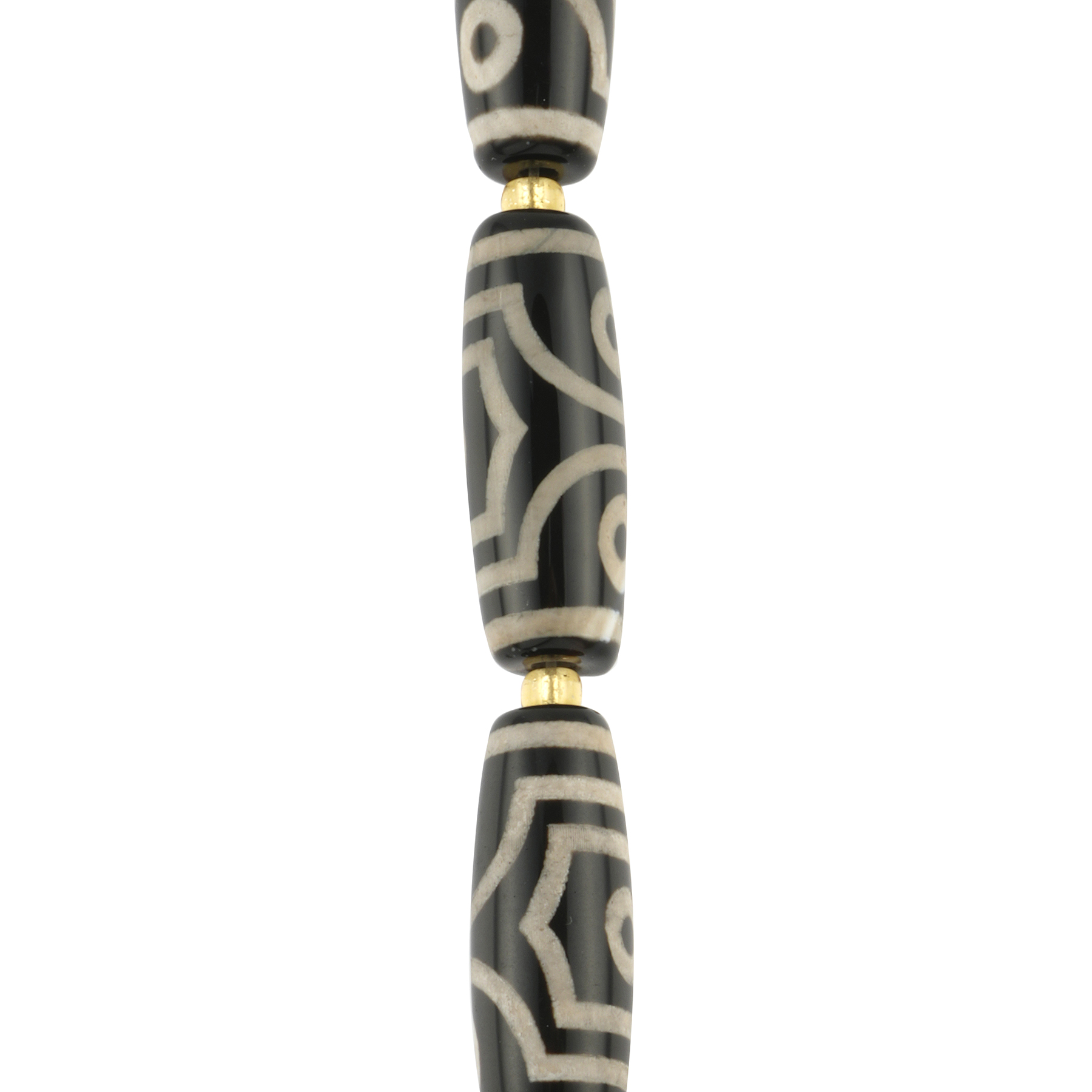 Black & Tan Agate Tube Beads - 28mm by Bead Landing