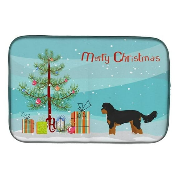 Black & Tan Cavapoo Christmas Tree Dish Drying Mat