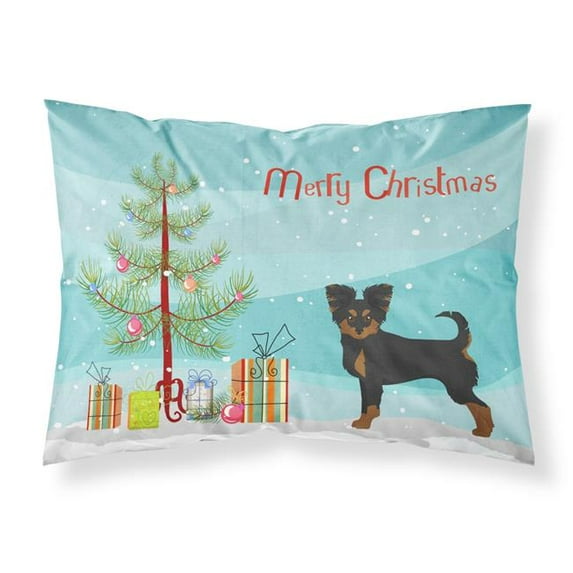 Black & Tan Chion Christmas Tree Fabric Standard Pillowcase