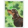 thumbnail image 1 of Black & Tan Dachshund St. Patricks Canvas House Flag, 1 of 1