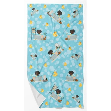 Black Tan Dachshund in Bathtub Bath Towel Large 24 in x 42 in