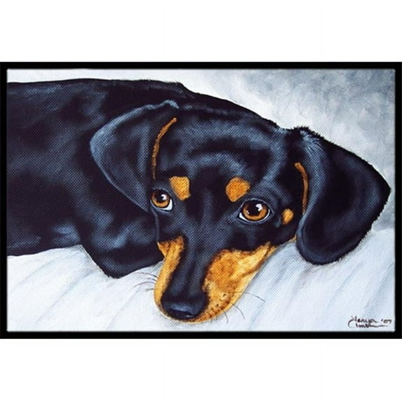 Black & Tan Doxie Dachshund Indoor or Outdoor Mat- 18 x 27