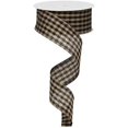 thumbnail image 1 of Black Tan Gingham Check Wired Ribbon (1.5 Inch x 10 Yards) : RG0132061, 1 of 1