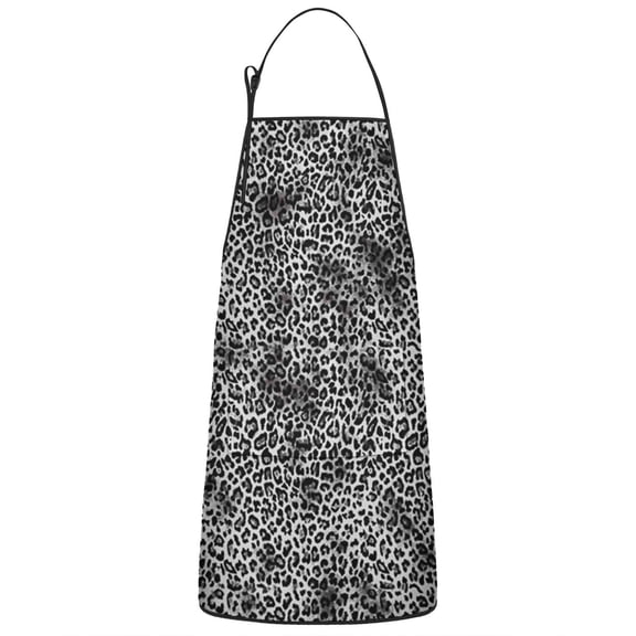 Black and Tan Leopard Print Apron-Garden Aprons for Women with Pockets-Cotton Linen Waterproof Kitchen Cooking Gardening Aprons Adjustable for Kitchen,Cooking,BBQ and Salon 33x27 Inch