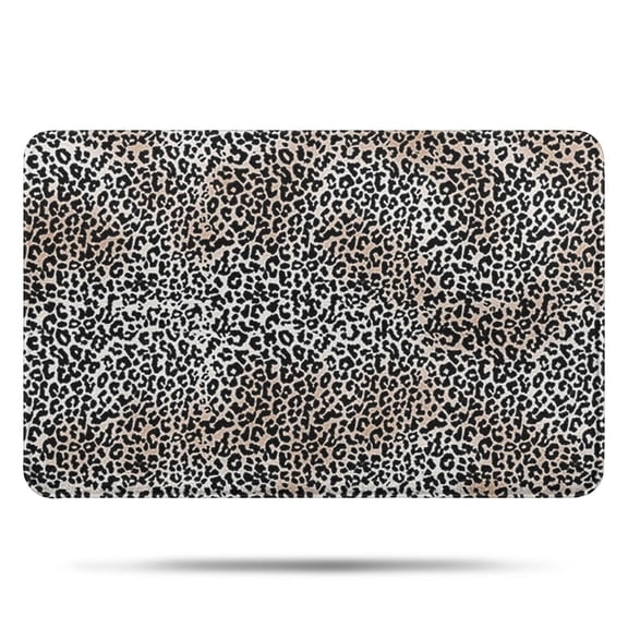 Black and Tan Leopard Print Bathroom Rugs Mat,Non Slip Microfiber Bathroom Rug,Rubber Backing,Soft Bathroom Mats for Bathroom Floor,Tub and Shower,17x27in(43x68cm)