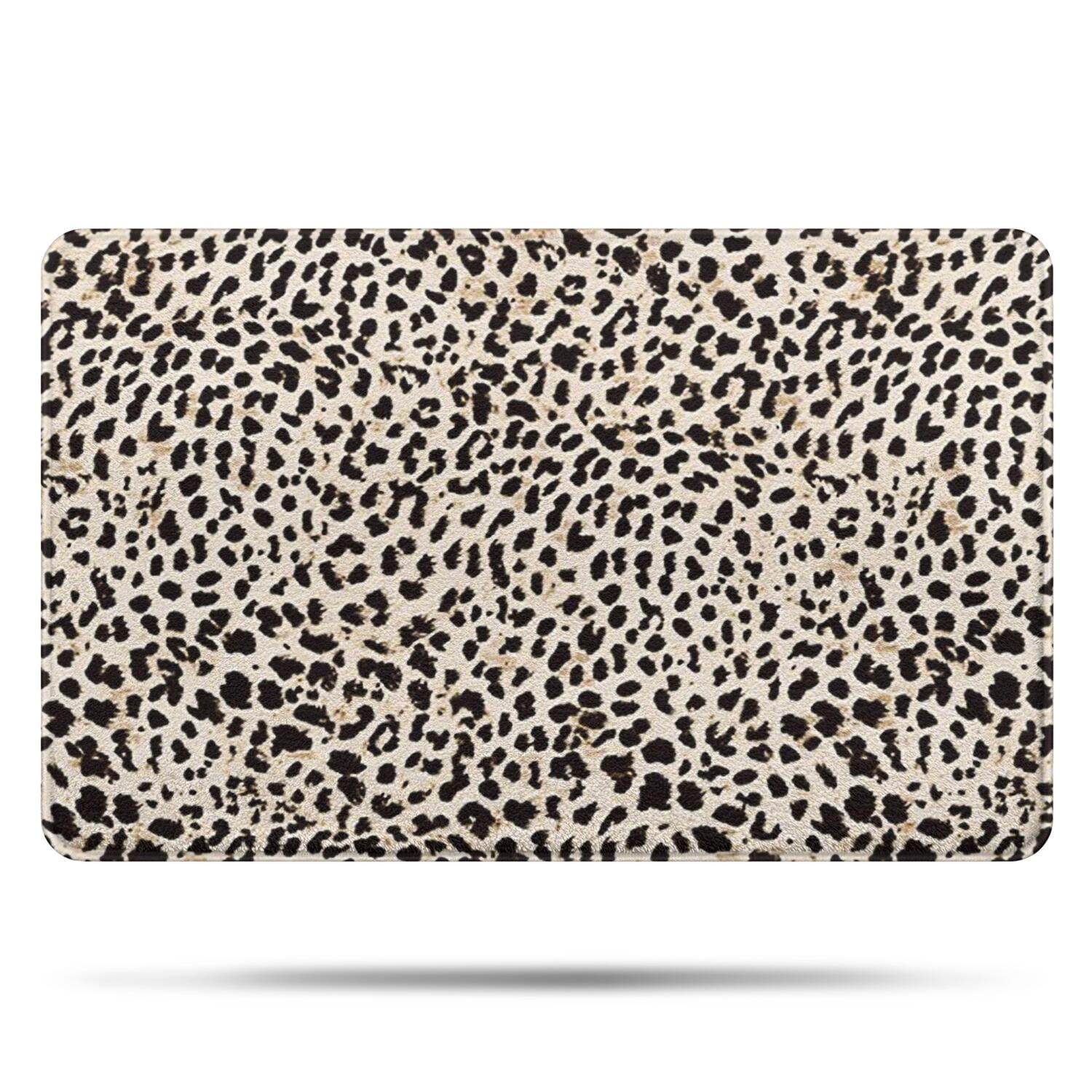 Black and Tan Leopard Print Bathroom Rugs Mat,Non Slip Microfiber Bathroom Rug,Rubber Backing,Soft Bathroom Mats for Bathroom Floor,Tub and Shower,20x32in(50x80cm)