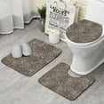 thumbnail image 1 of Black and Tan Leopard Print Bathroom Rugs Sets 3 Piece,Toilet Cover Set,Absorbent Non Slip Bathroom Mats Sets with U-Shaped Contour Rug Toilet Rug Set, 1 of 5