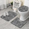 thumbnail image 1 of Black and Tan Leopard Print Bathroom Rugs Sets 3 Piece,Toilet Cover Set,Absorbent Non Slip Bathroom Mats Sets with U-Shaped Contour Rug Toilet Rug Set, 1 of 5
