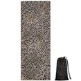 thumbnail image 1 of Black and Tan Leopard Print Hot Yoga Mat Towel Non Slip for Hot Yoga - Quick-Drying Yoga Mat Cover with 4 Corner Pockets with Travel Bag - Hot Yoga Towel Non Slip Grip Moisture Wicking Sweat 70"x26", 1 of 6