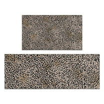 Black and Tan Leopard Print Kitchen Rugs Sets Of 2,Anti Fatigue Kitchen Mat Rugs Non Slip Washable,Decorative Kitchen Floor Mats for Kitchen,Sink,Laundry,17"x30" 17"x47"
