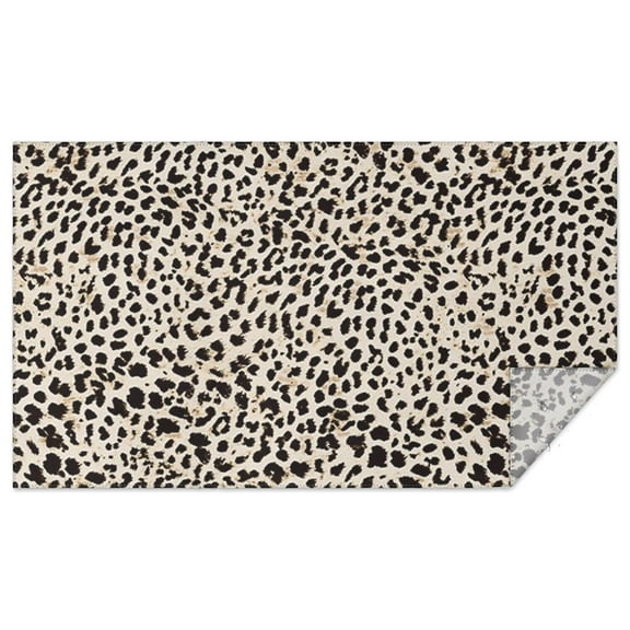 Black and Tan Leopard Print Rectangle Tablecloth 60"x102",Waterproof Polyester Rectangle Table Cloth, Wipeable Spillproof Polyester Tablecloth for Dining, Camping, Indoor and Outdoor