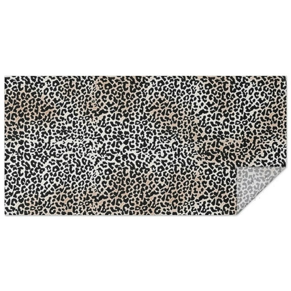 Black and Tan Leopard Print Rectangle Tablecloth 60"x120",Waterproof Polyester Rectangle Table Cloth, Wipeable Spillproof Polyester Tablecloth for Dining, Camping, Indoor and Outdoor