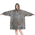 thumbnail image 1 of Black and Tan Leopard Print Wearable Oversized Blanket,Wearable Blanket Hoodie for Adults,Cozy Hooded Blankets with Super Pockets,Super Warm Fuzzy Pullover for Women & Men, 1 of 6