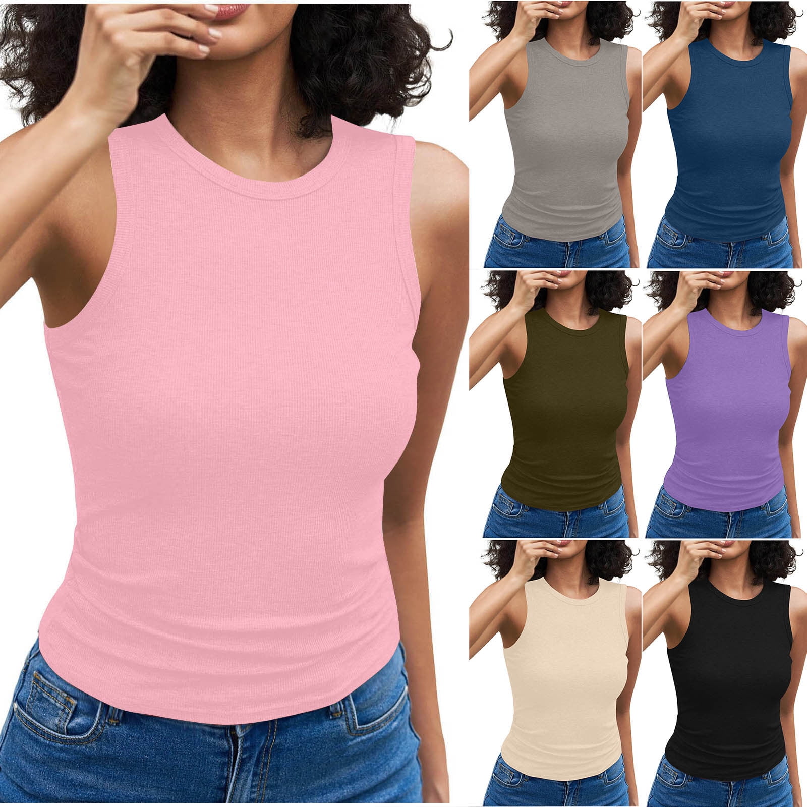 Black Tank Top Women Tank Tops Sleeveless Tops Fashion Women's Casual ...