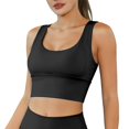 thumbnail image 1 of Black Tank Tops for Women High Impact U Back Sports Bras for Women Wirefree In Padding Breathable for Running Yoga Gym, 1 of 4