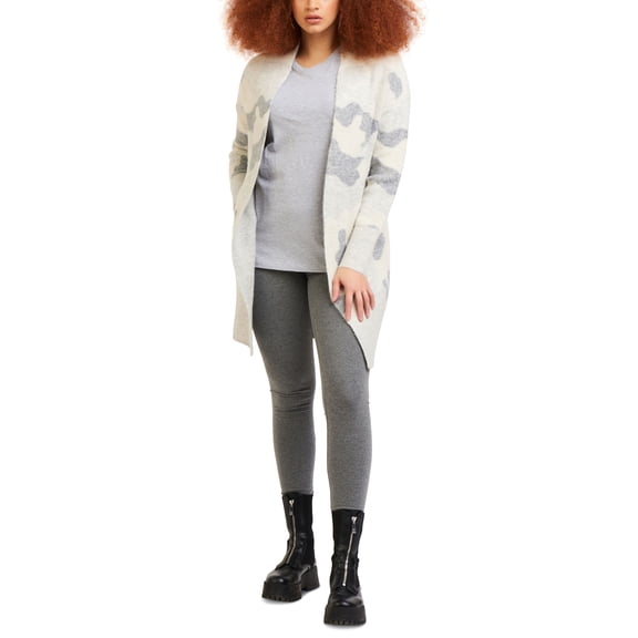 Black Tape Camo Long Cardigans Grey Camo PXL