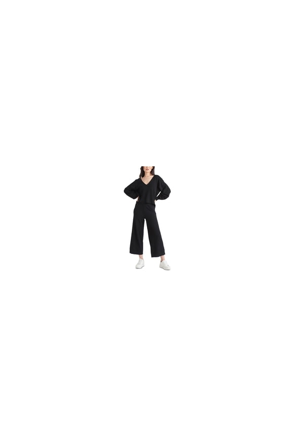 Cotton Culotte Sweater Pants Black M