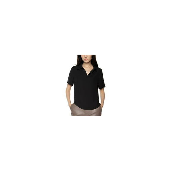 Black Tape Henley Top Black S