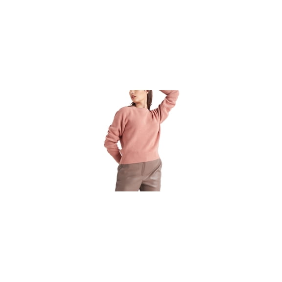 Black Tape Rib Knit Sweater Creamy Soft Coral M