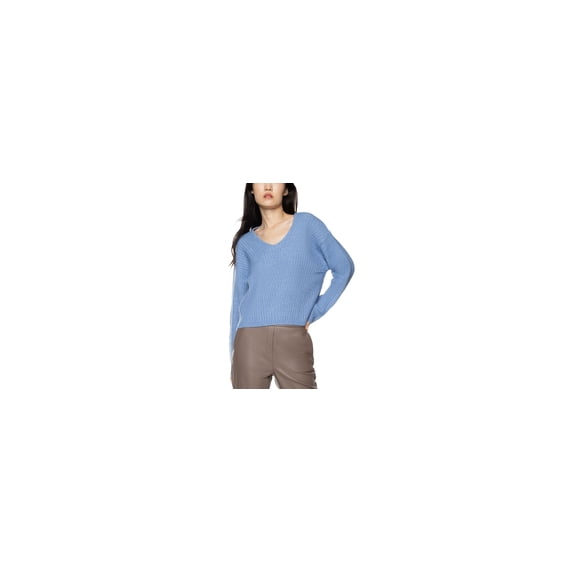 Black Tape Ribbed V Neck Sweater Iris S