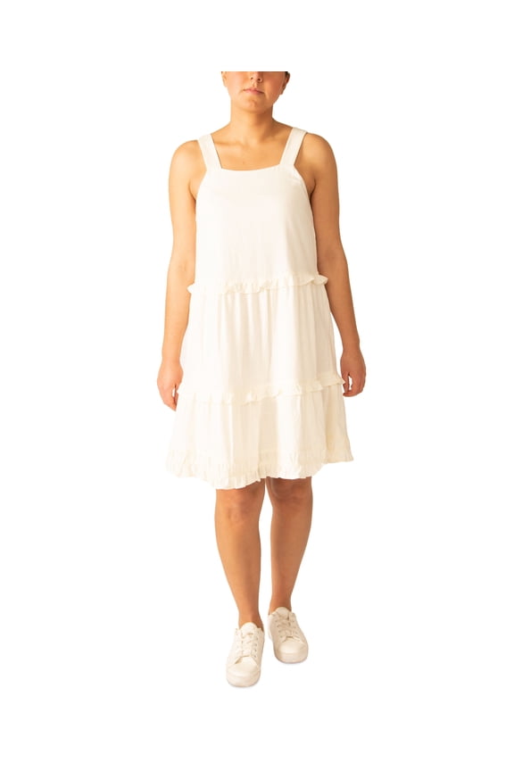 Tiered Ruffle Trim Dress Light Birch XS