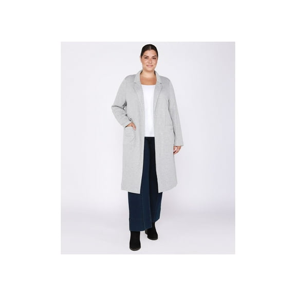 Black Tape Trendy Plus Size Long Sleeve Blazer Cardigan Grey 2X