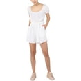 thumbnail image 1 of Black Tape Womens Cotton Eyelet Romper White S, 1 of 2