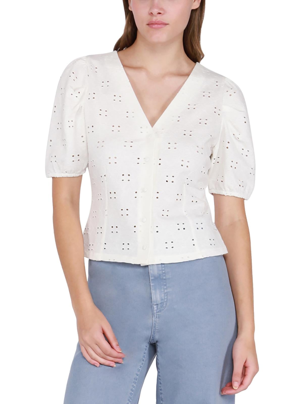 Black Tape_ Womens Button Button-Down Top - Walmart.com