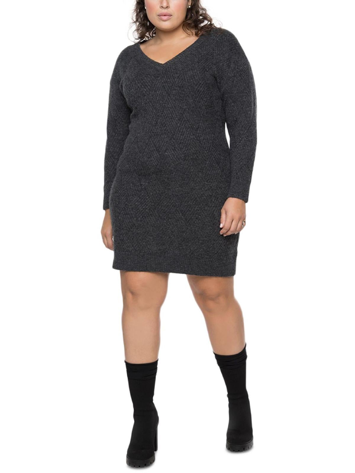 mock neck knit midi dress Brown Long Sleeve Turtle Neck Knit Midi Dress main image 1