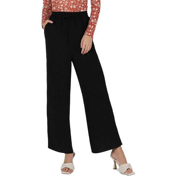 Black Tape Womens Wide Leg Satin Pants Black XS