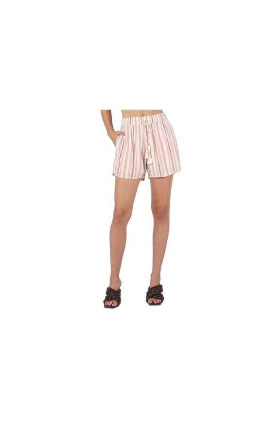 Womens Striped High Rise Shorts Chai M