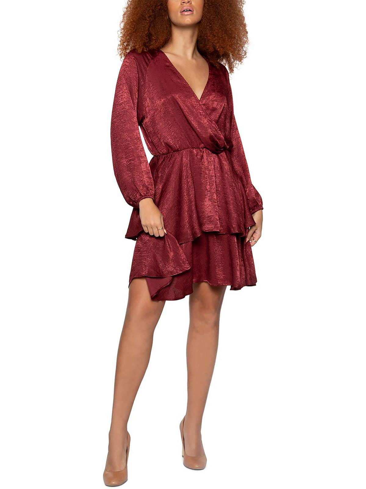 red and black wrap dress Lydia Wrap Dress in Black Queen of Hearts flocked mesh main image 1