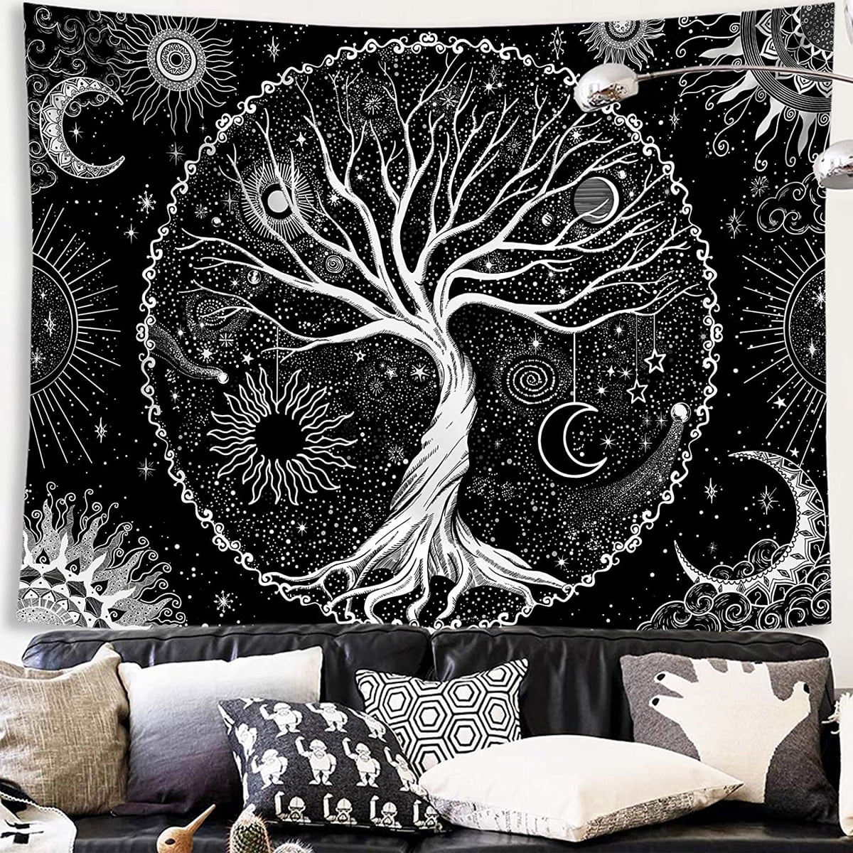 Black Tapestry Tree of Life Tapestry Black Aesthetic Tapestry Wall