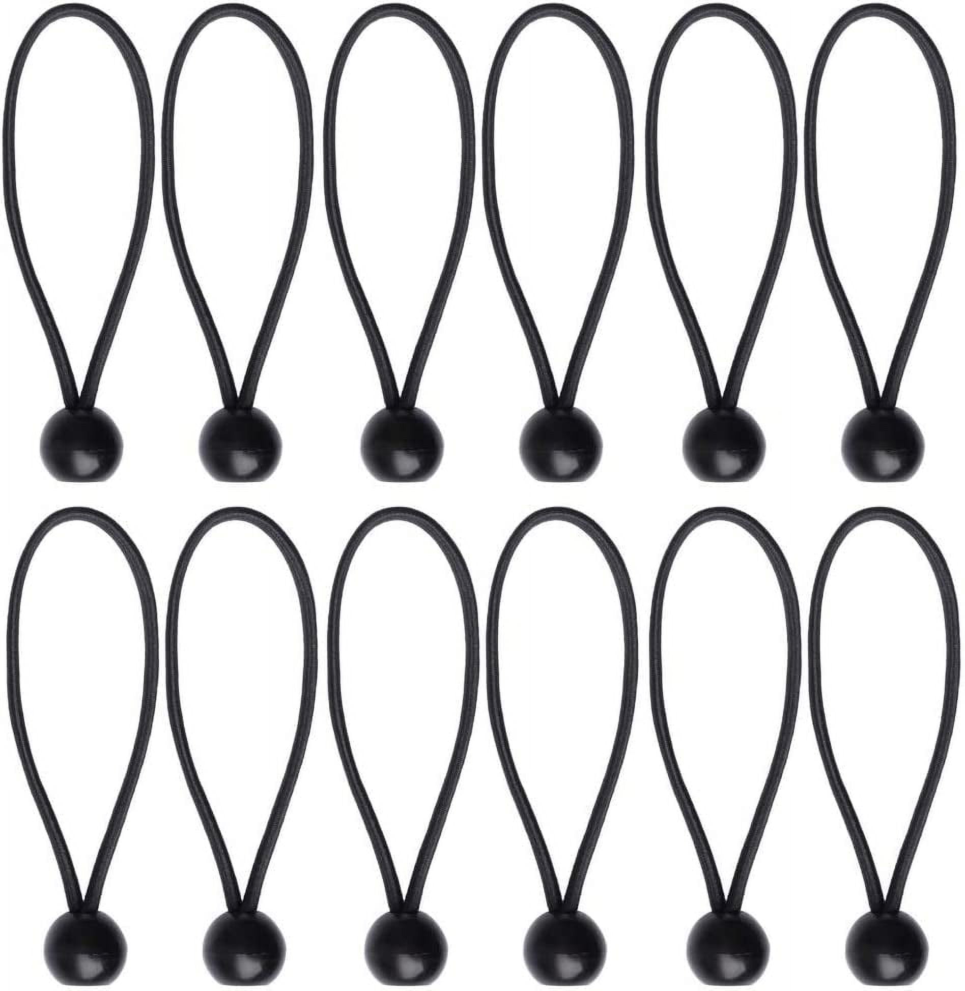 Black Tarpaulin Bungees Balls 12 Pcs, Ideal for Banners, Tarpaulins