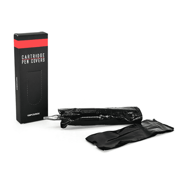 Black Tattoo Pen Machine Covers 100PCS Box 50150mm Disposable Protective Sleeves for Tattoo Cartridge Pen, Fits 2232mm Tattoo Pens, Hygienic Machine Bags for Professional Tattoo Artists