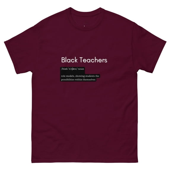 Black Teacher Definition- Men's classic tee (Maroon, S)