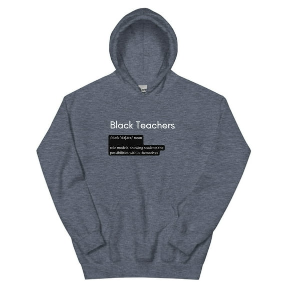 Black Teacher Definition - Unisex Hoodie (Heather Sport Dark Navy, XL)