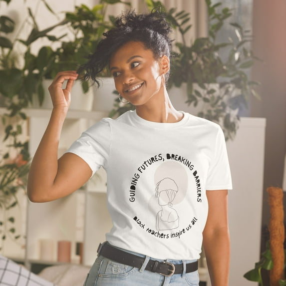 "Black Teachers inspire us all" Short-Sleeve Unisex T-Shirt (White, XL)