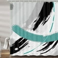 thumbnail image 1 of Black and Teal Abstract Shower Curtain, Chic Design White Grey Art Turquoise Aqua Green Fabric Shower Curtains Set for Bathroom Decorative, Restroom Decor Accessories with Hooks 72X84 Inch, 1 of 6